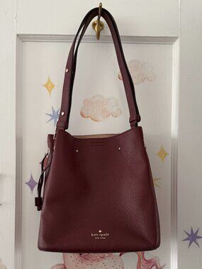 Kate Spade Leather Bag in wine suede interior